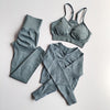 3PC Yoga Set Sport Suit Long Sleeve Crop Top High Waist Leggings Seamless Gym Tracksuit Fitness Workout Clothes Women Sportswear